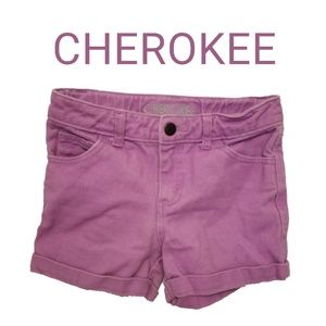 Lavender purple denim shorts
